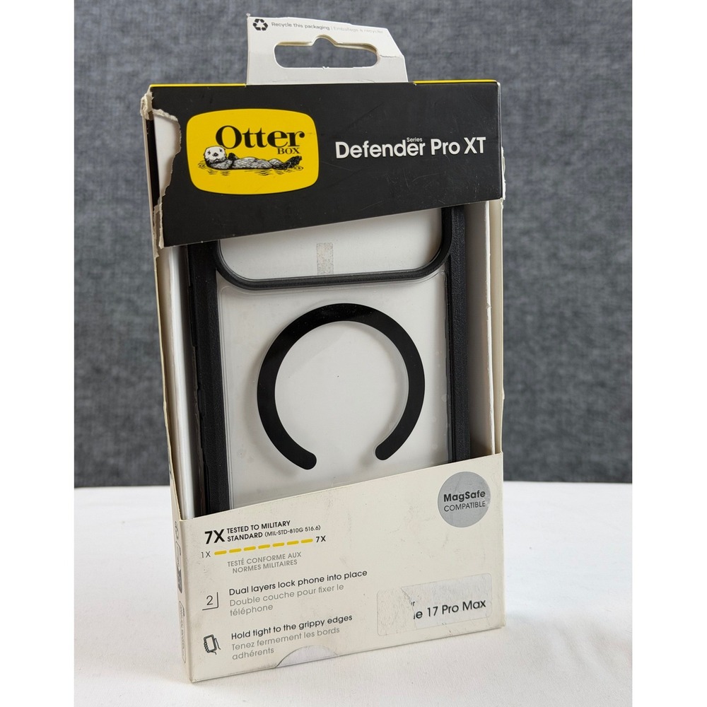 NWT OtterBox Defender Pro XT iPhone 17 Pro Max Case MagSafe Clear Black Ret. $70